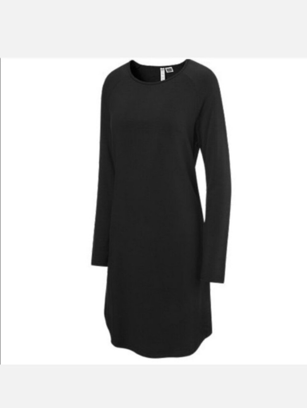 Diadora Luxe Megan Black Long-Sleeve Crewneck Shift Dress
